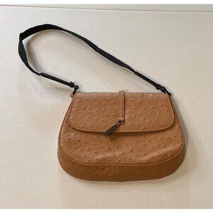 Liz Claiborne Faux Ostrich Leather Shoulder‎ Bag Y2K Magnetic Closure Classic